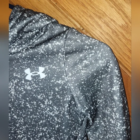 Under Armour Girls Youth XS Gray Speckled Splatter Paint Design Hoodie - Picture 4 of 8